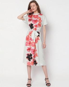 floral print a-line dress