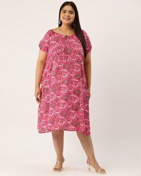 floral print a-line dress