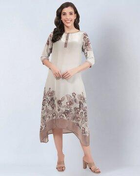 floral print a-line dress