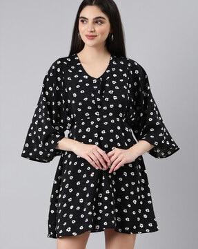 floral print a-line dress