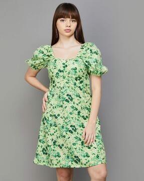 floral print a-line dress