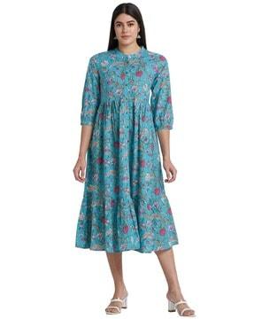 floral print a-line dress