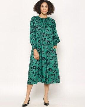 floral print a-line dress