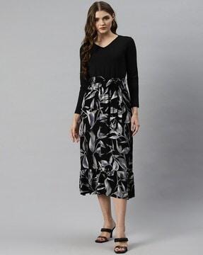 floral print a-line dress