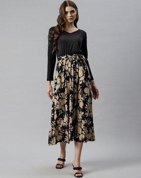 floral print a-line dress