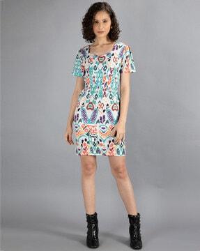 floral print a-line dress