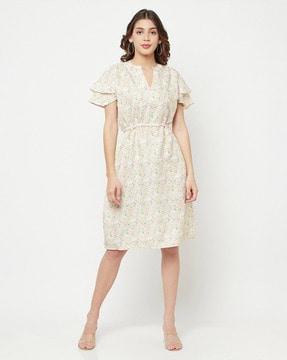 floral print a-line dress