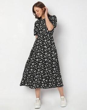 floral print a-line dress