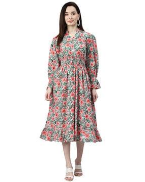 floral print a-line dress