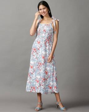 floral print a-line dress