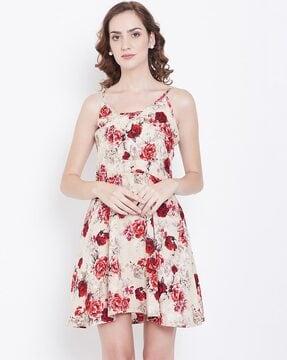 floral print a-line dress