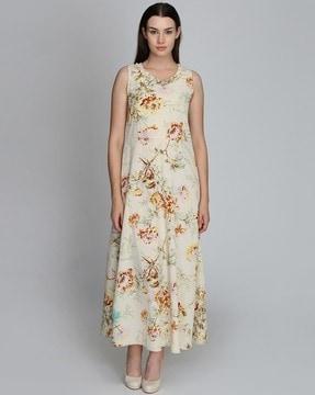 floral print a-line dress