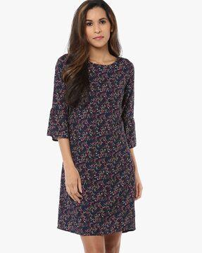 floral print a-line dress