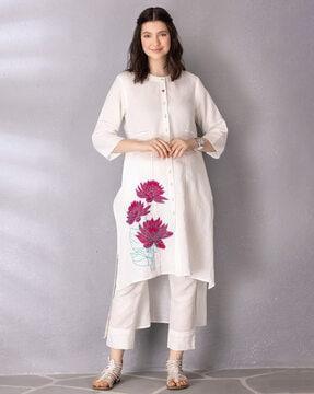 floral print a-line kurta & pants set