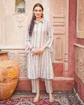 floral print a-line kurta & pants set