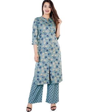 floral print a-line kurta set