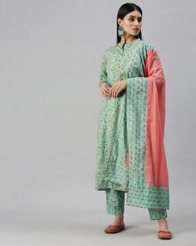 floral print a-line kurta set