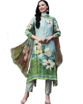 floral print a-line kurta set