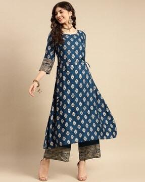 floral print a-line kurta set