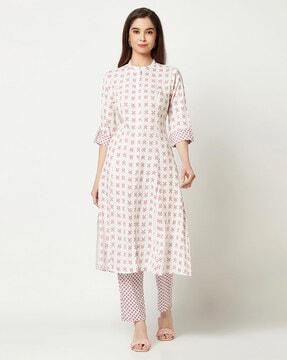 floral print a-line kurta set