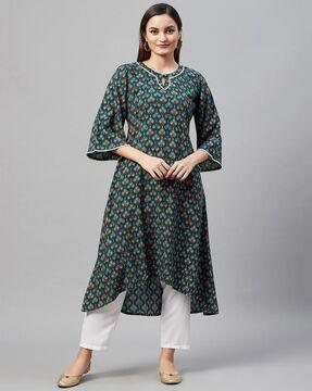 floral print a-line kurta set