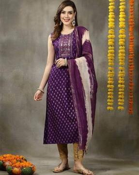 floral print a-line kurta set