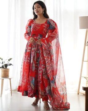 floral print a-line kurta set