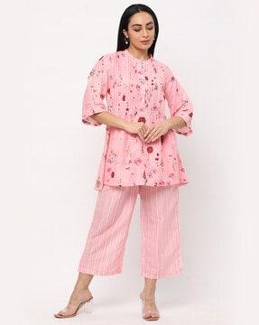 floral print a-line kurta set