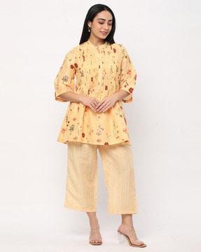 floral print a-line kurta set