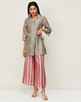 floral print a-line kurta suit set