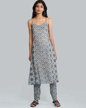 floral print a-line kurta with pants