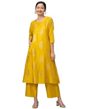 floral print a-line kurta with pants