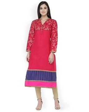 floral print a-line kurta