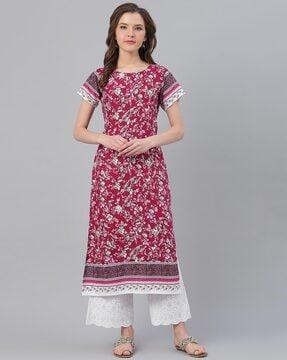 floral print a-line kurta