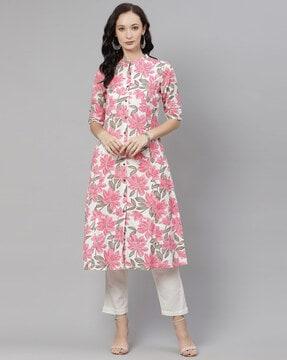 floral print a-line kurta