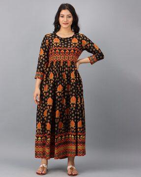 floral print a-line kurta