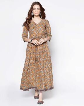 floral print a-line kurta