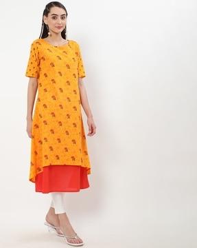 floral print a-line kurta