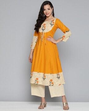 floral print a-line kurta