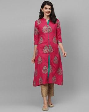 floral print a-line kurta