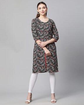 floral print a-line kurta