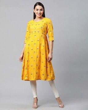 floral print a-line kurta