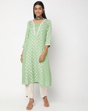 floral print a-line kurta