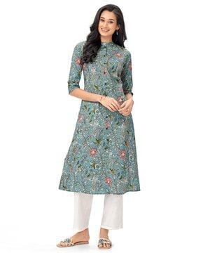 floral print a-line kurta