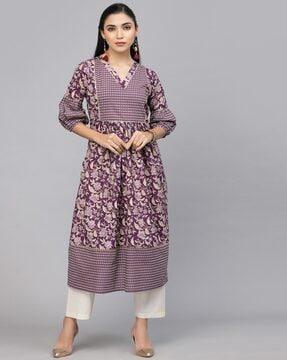 floral print a-line kurta