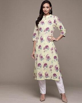 floral print a-line kurta