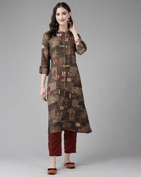 floral print a-line kurta