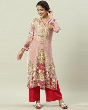 floral print a-line kurta