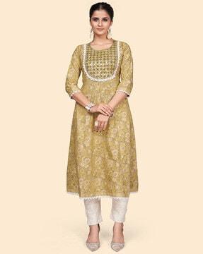 floral print a-line kurta