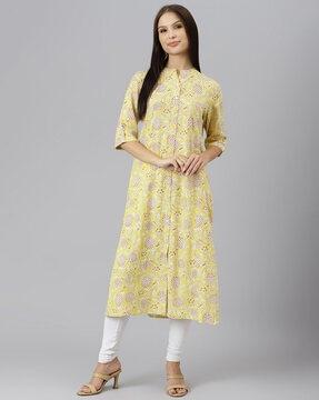 floral print a-line kurta